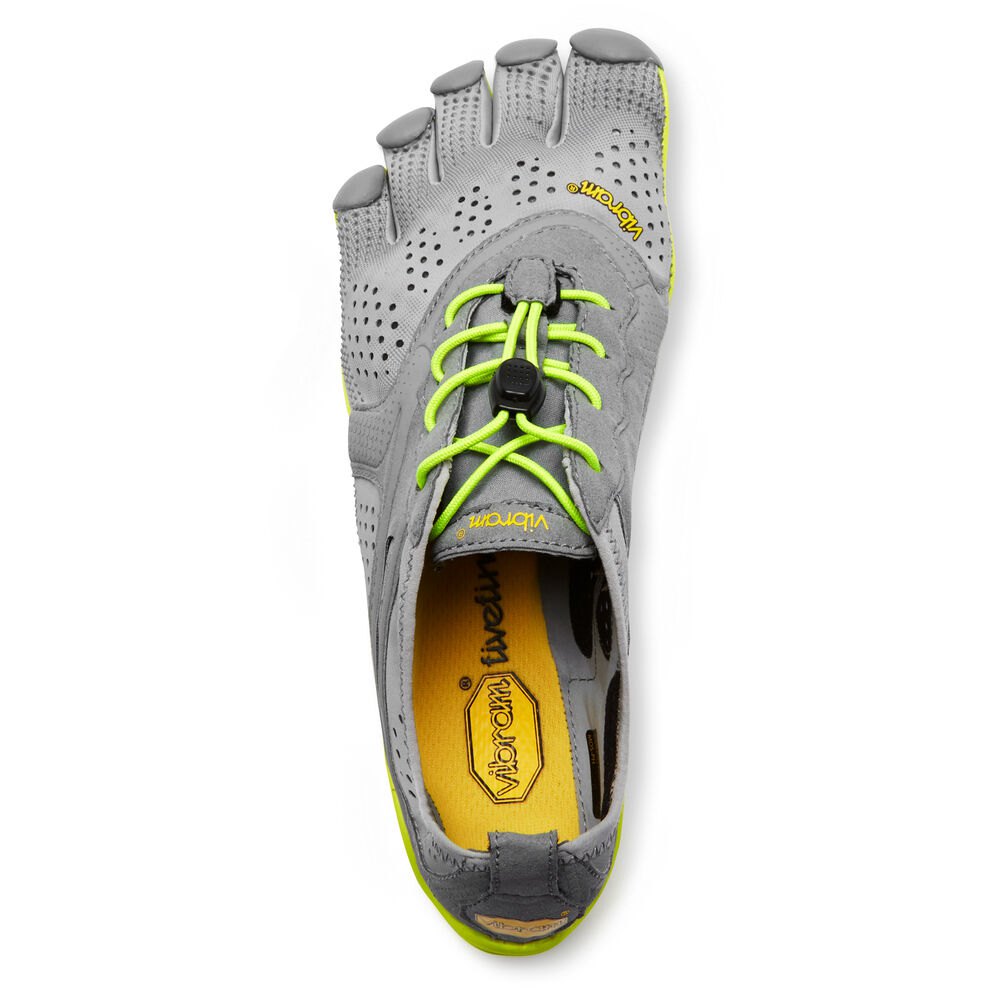 Vibram FiveFingers Heren V-Run - Hardloopschoenen Grijs/Groen - 345162ZJC